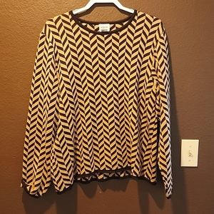 Women's Sweater Chocolate and Tan 1X
